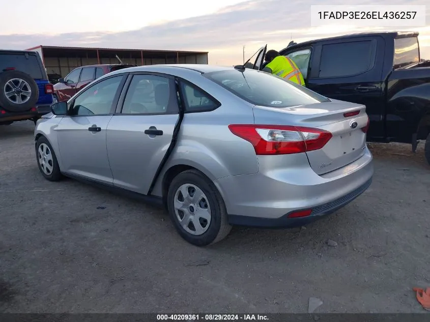 2014 Ford Focus S VIN: 1FADP3E26EL436257 Lot: 40209361