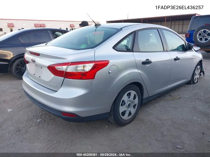 2014 Ford Focus S VIN: 1FADP3E26EL436257 Lot: 40209361