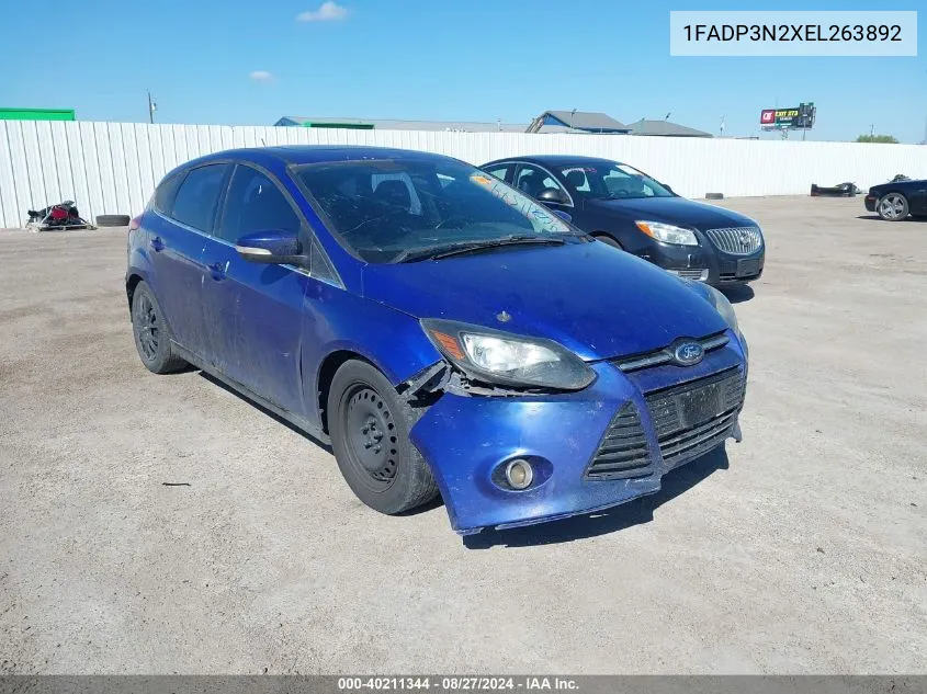 2014 Ford Focus Titanium VIN: 1FADP3N2XEL263892 Lot: 40211344