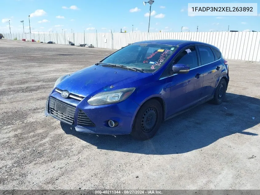 2014 Ford Focus Titanium VIN: 1FADP3N2XEL263892 Lot: 40211344