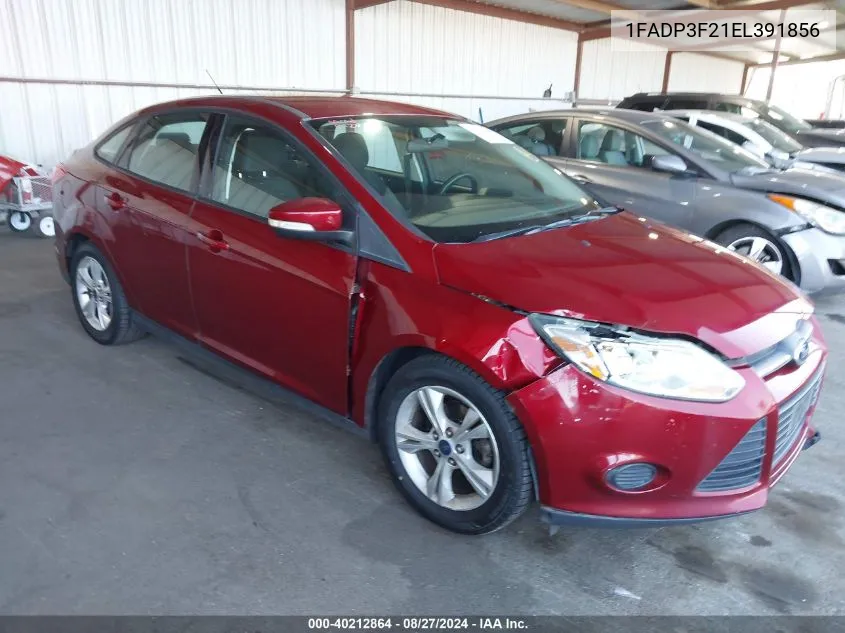 2014 Ford Focus Se VIN: 1FADP3F21EL391856 Lot: 40212864