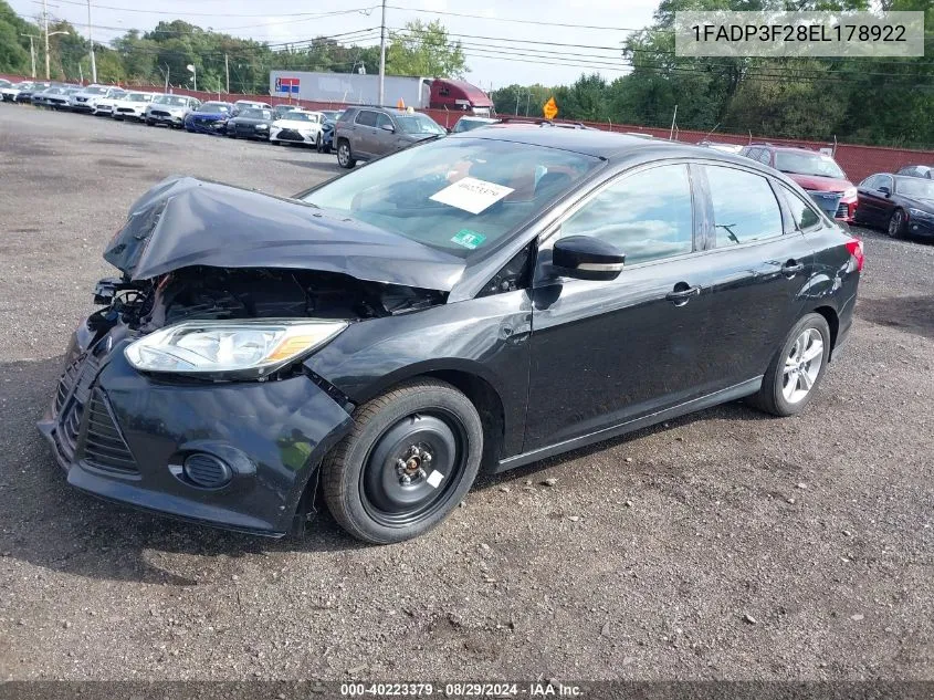 2014 Ford Focus Se VIN: 1FADP3F28EL178922 Lot: 40223379