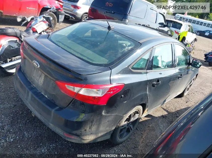 2014 Ford Focus Se VIN: 1FADP3F2XEL429746 Lot: 40227082