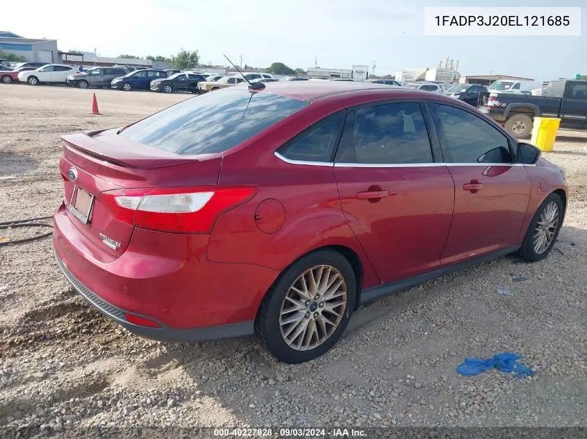 2014 Ford Focus Titanium VIN: 1FADP3J20EL121685 Lot: 40227828