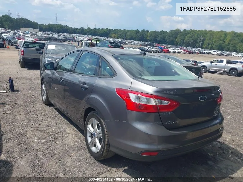 2014 Ford Focus Se VIN: 1FADP3F27EL152585 Lot: 40234132