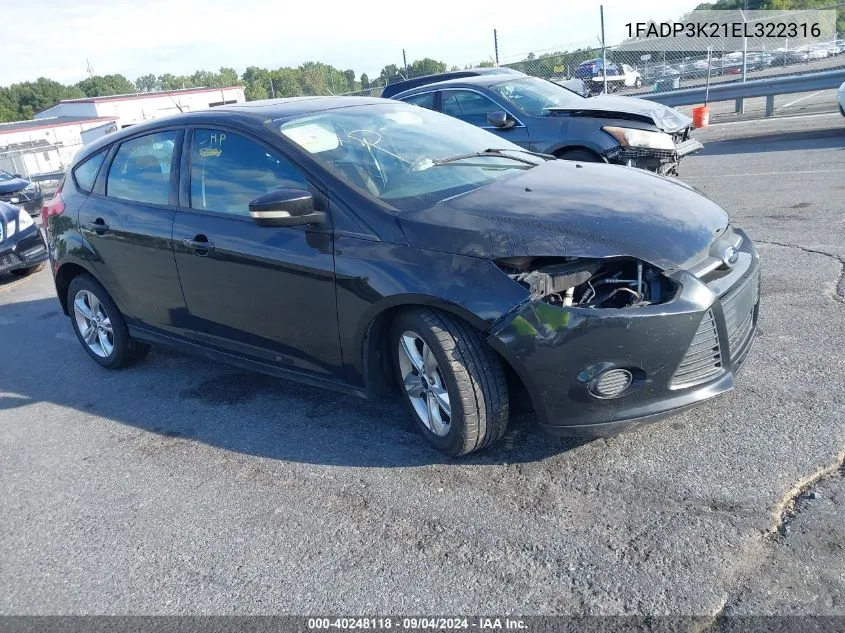 2014 Ford Focus Se VIN: 1FADP3K21EL322316 Lot: 40248118