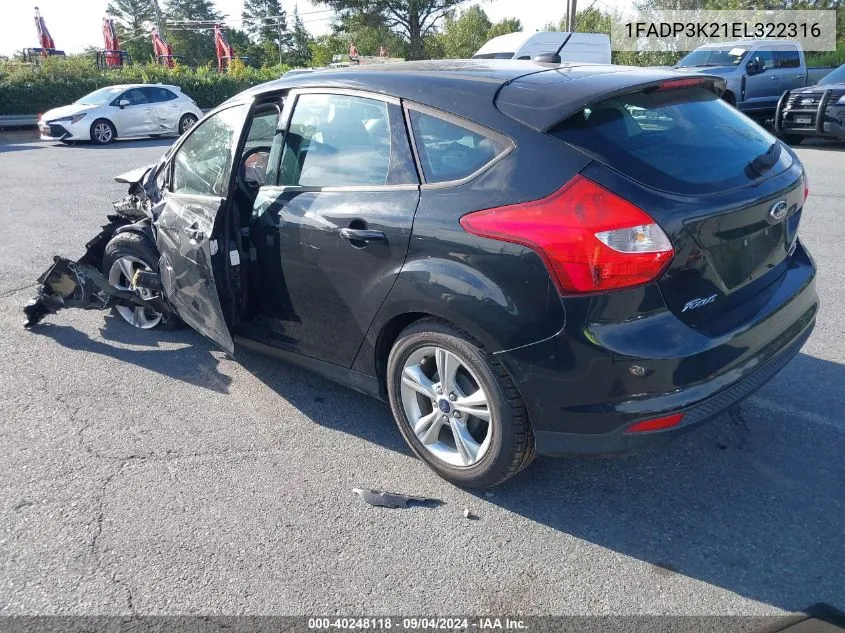 2014 Ford Focus Se VIN: 1FADP3K21EL322316 Lot: 40248118