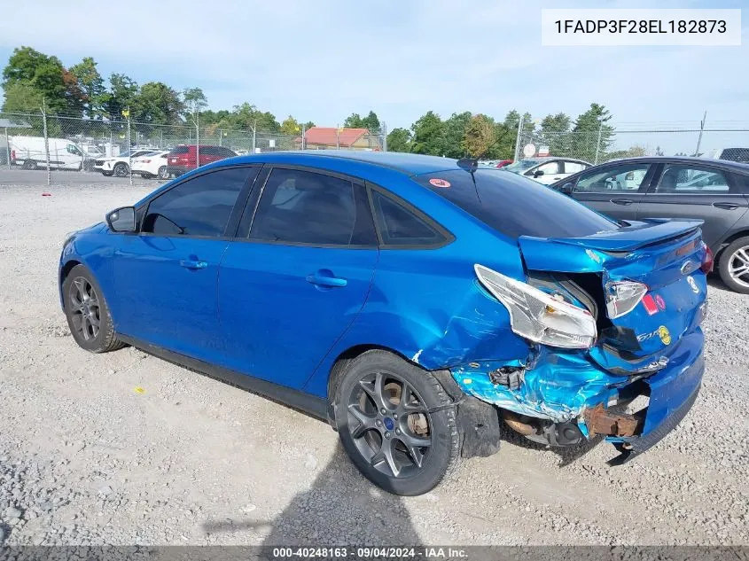 2014 Ford Focus Se VIN: 1FADP3F28EL182873 Lot: 40248163