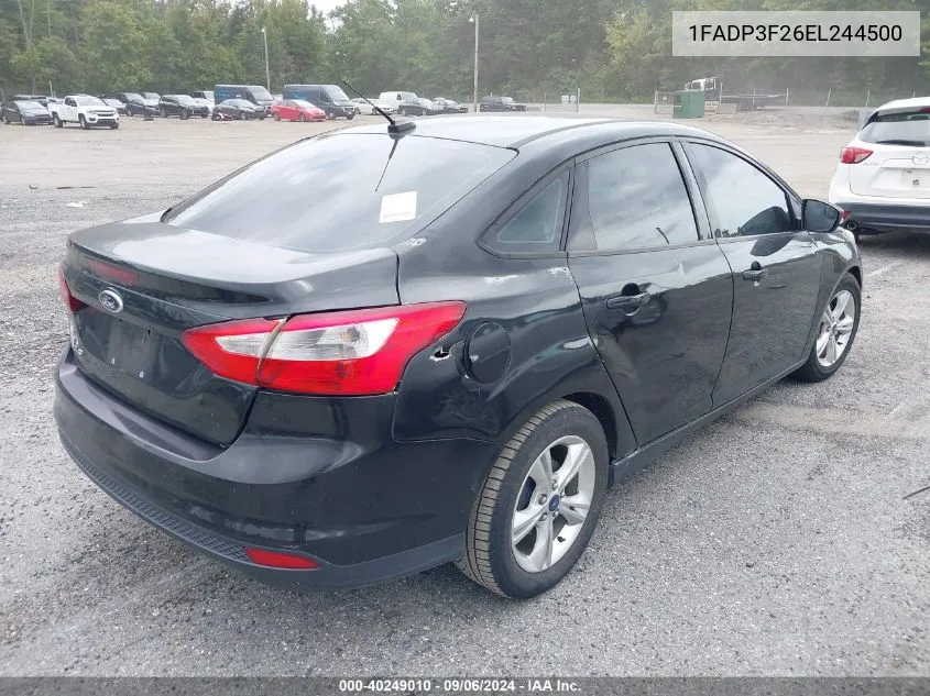 2014 Ford Focus Se VIN: 1FADP3F26EL244500 Lot: 40249010