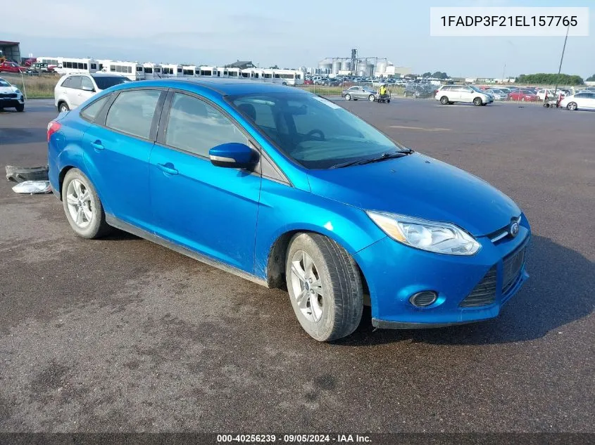 2014 Ford Focus Se VIN: 1FADP3F21EL157765 Lot: 40256239