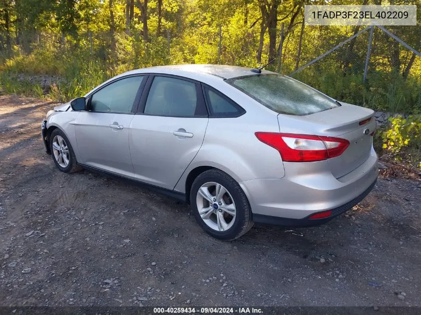 2014 Ford Focus Se VIN: 1FADP3F23EL402209 Lot: 40259434