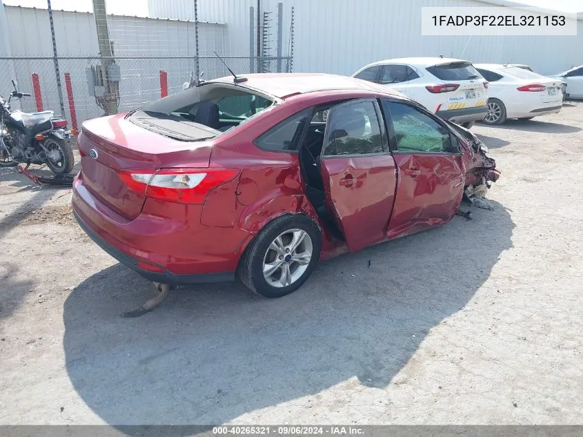 1FADP3F22EL321153 2014 Ford Focus Se