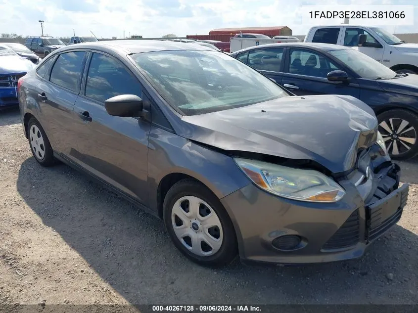 2014 Ford Focus S VIN: 1FADP3E28EL381066 Lot: 40267128