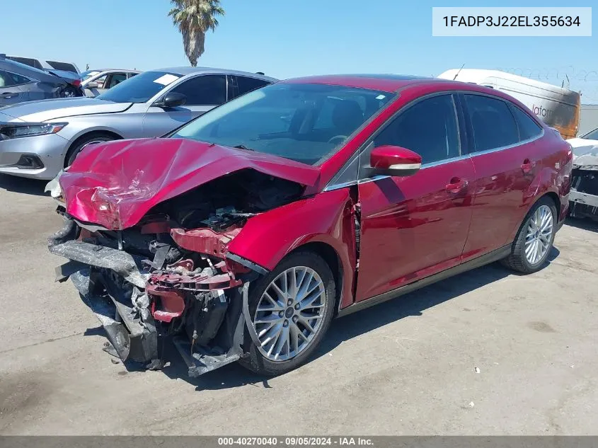 2014 Ford Focus Titanium VIN: 1FADP3J22EL355634 Lot: 40270040