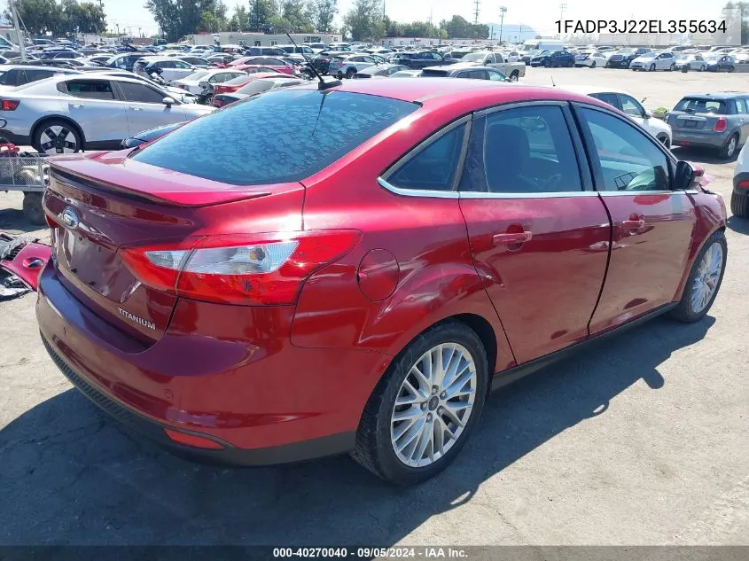 2014 Ford Focus Titanium VIN: 1FADP3J22EL355634 Lot: 40270040