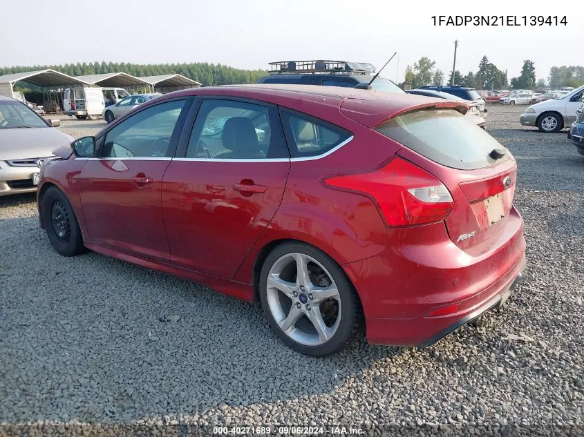 2014 Ford Focus Titanium VIN: 1FADP3N21EL139414 Lot: 40271689