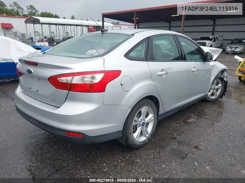 1FADP3F24EL115316 2014 Ford Focus Se