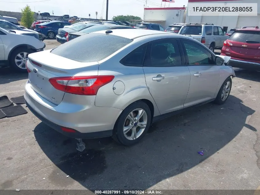 2014 Ford Focus Se VIN: 1FADP3F20EL288055 Lot: 40287991