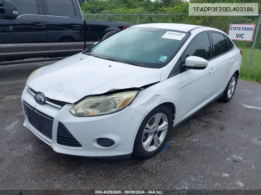 1FADP3F20EL403186 2014 Ford Focus Se