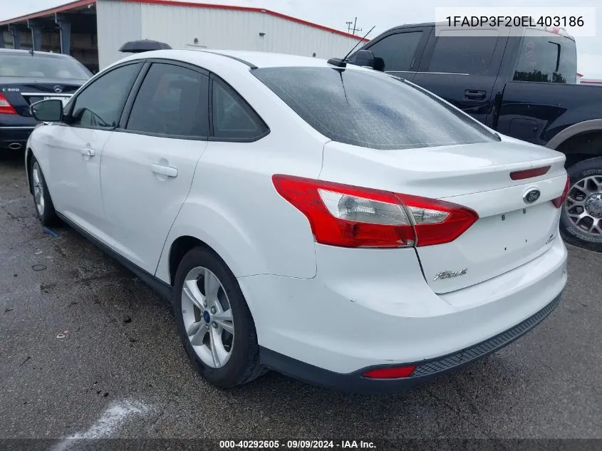 1FADP3F20EL403186 2014 Ford Focus Se