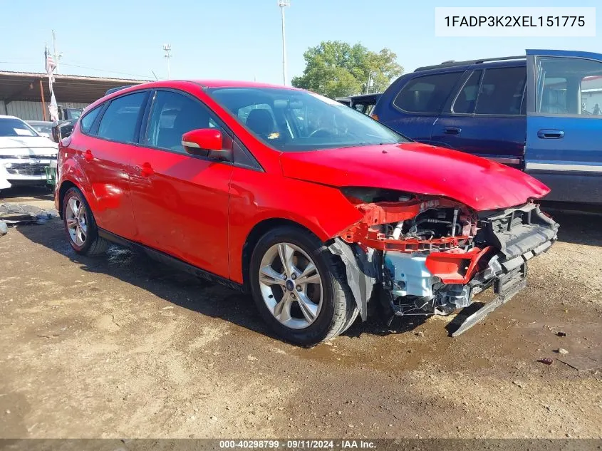 2014 Ford Focus Se VIN: 1FADP3K2XEL151775 Lot: 40298799