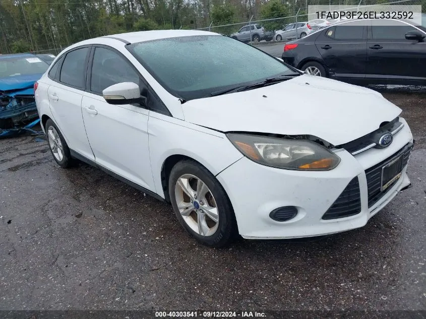 2014 Ford Focus Se VIN: 1FADP3F26EL332592 Lot: 40303541