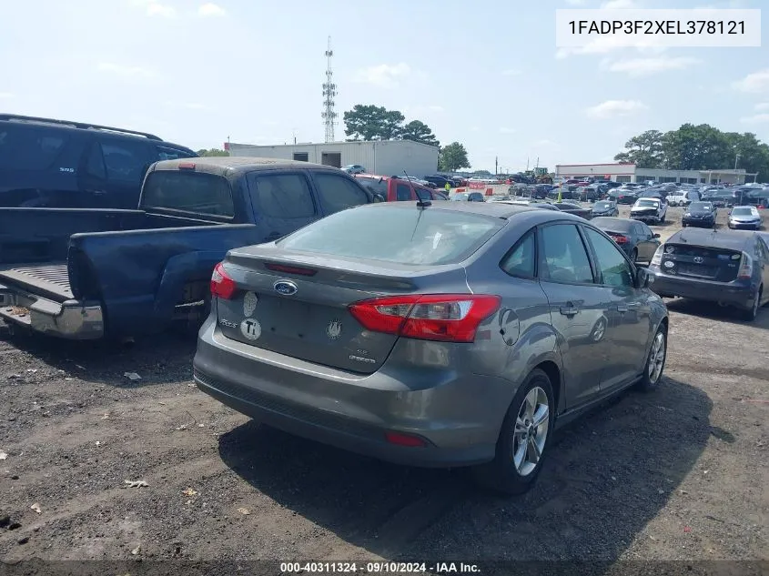 2014 Ford Focus Se VIN: 1FADP3F2XEL378121 Lot: 40311324