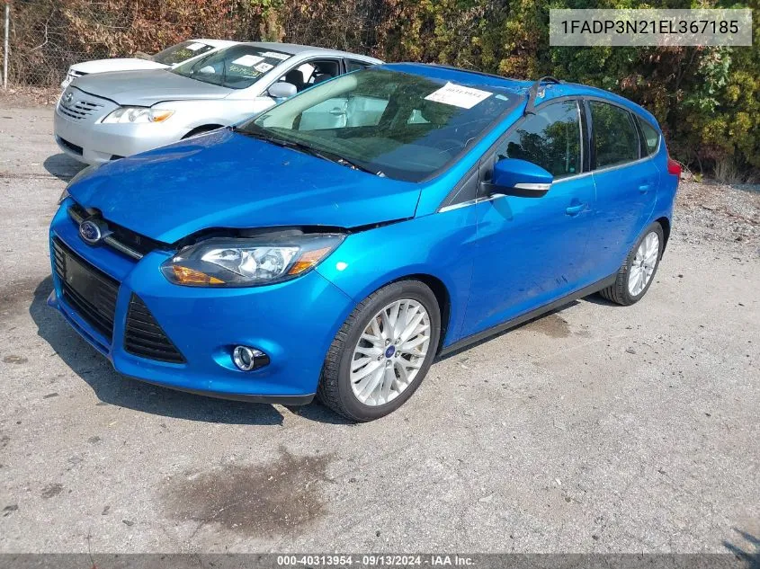 2014 Ford Focus Titanium VIN: 1FADP3N21EL367185 Lot: 40313954