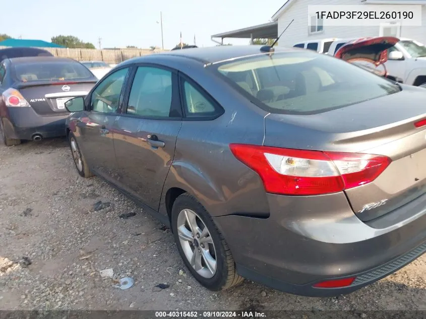 1FADP3F29EL260190 2014 Ford Focus Se