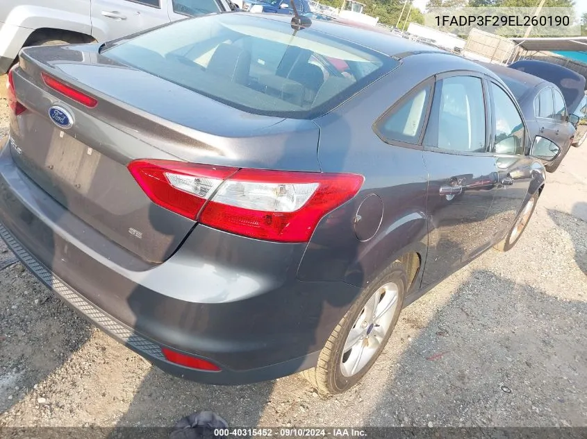 1FADP3F29EL260190 2014 Ford Focus Se