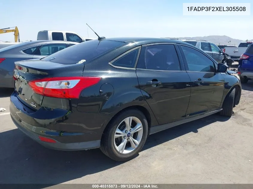 2014 Ford Focus Se VIN: 1FADP3F2XEL305508 Lot: 40315873