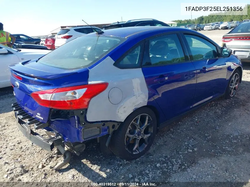 2014 Ford Focus Se VIN: 1FADP3F25EL251356 Lot: 40319512