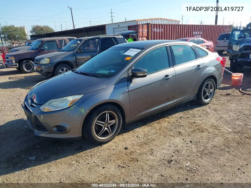 2014 Ford Focus Se VIN: 1FADP3F20EL419727 Lot: 40322248