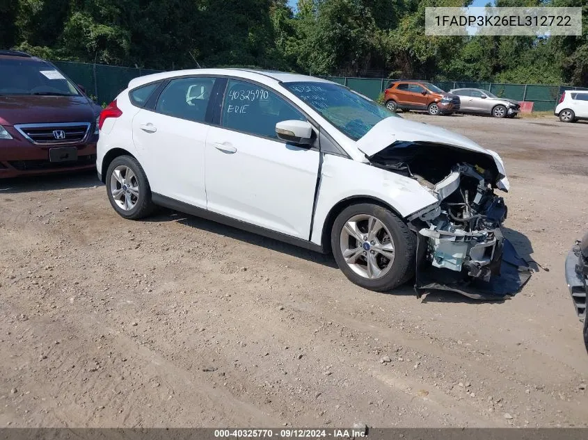 2014 Ford Focus Se VIN: 1FADP3K26EL312722 Lot: 40325770