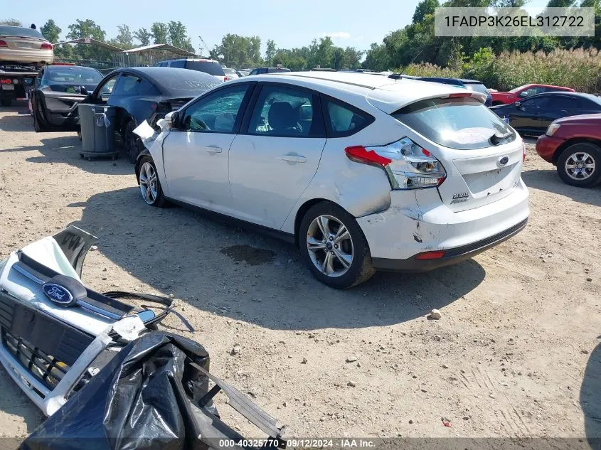 2014 Ford Focus Se VIN: 1FADP3K26EL312722 Lot: 40325770