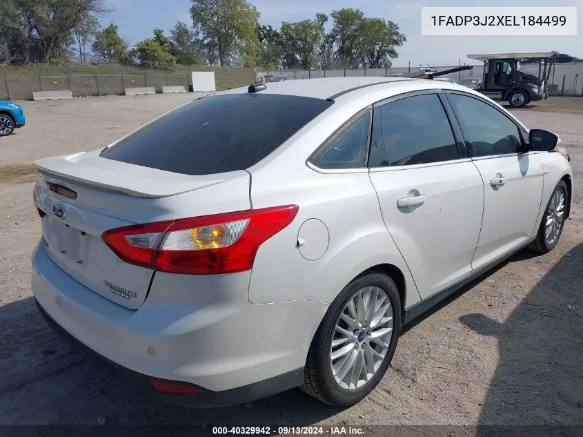 2014 Ford Focus Titanium VIN: 1FADP3J2XEL184499 Lot: 40329942