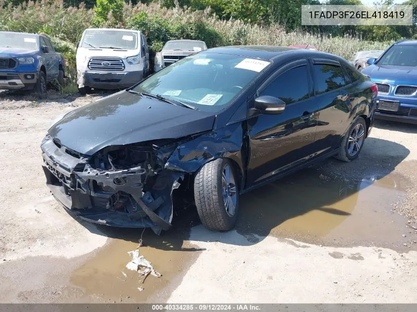 2014 Ford Focus Se VIN: 1FADP3F26EL418419 Lot: 40334285