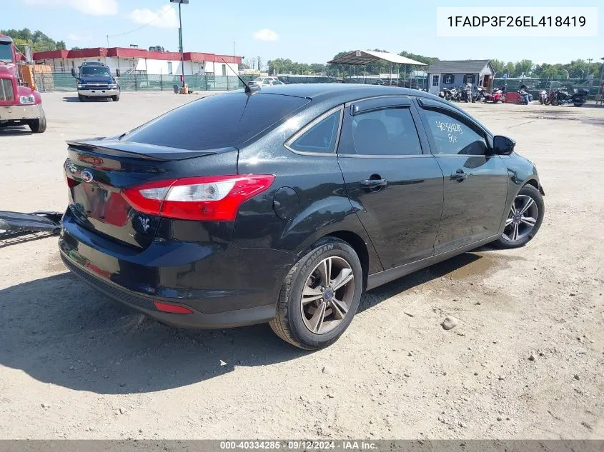 2014 Ford Focus Se VIN: 1FADP3F26EL418419 Lot: 40334285