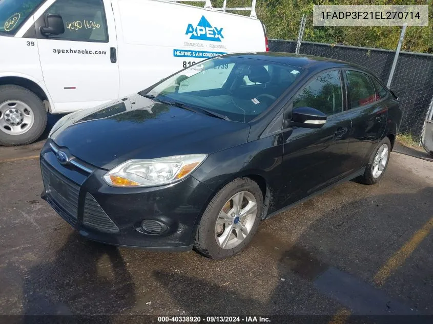 2014 Ford Focus Se VIN: 1FADP3F21EL270714 Lot: 40338920