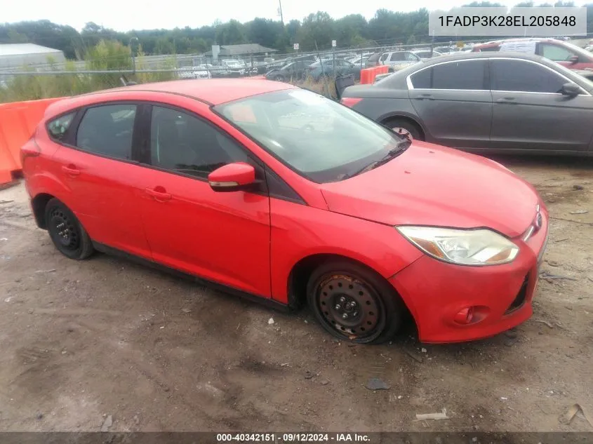 2014 Ford Focus Se VIN: 1FADP3K28EL205848 Lot: 40342151