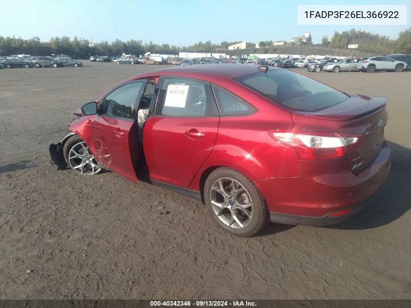 1FADP3F26EL366922 2014 Ford Focus Se