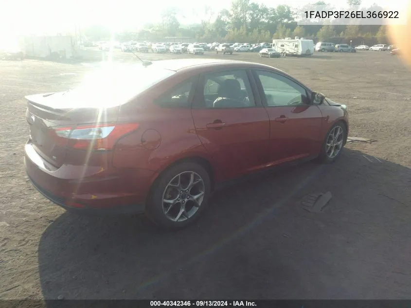 1FADP3F26EL366922 2014 Ford Focus Se