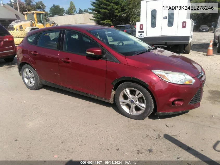 2014 Ford Focus Se VIN: 1FADP3K24EL278246 Lot: 40344307