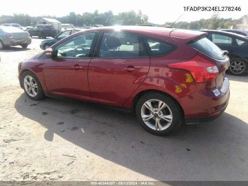 2014 Ford Focus Se VIN: 1FADP3K24EL278246 Lot: 40344307