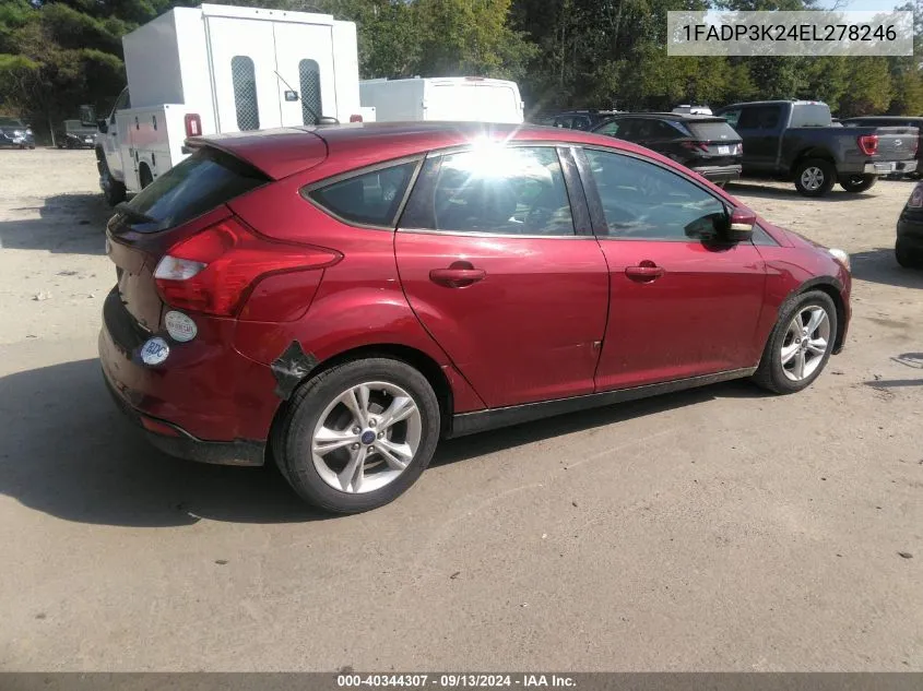 2014 Ford Focus Se VIN: 1FADP3K24EL278246 Lot: 40344307