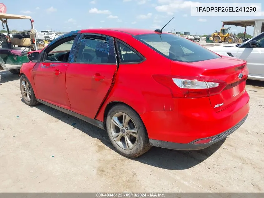 2014 Ford Focus Se VIN: 1FADP3F26EL241290 Lot: 40345122