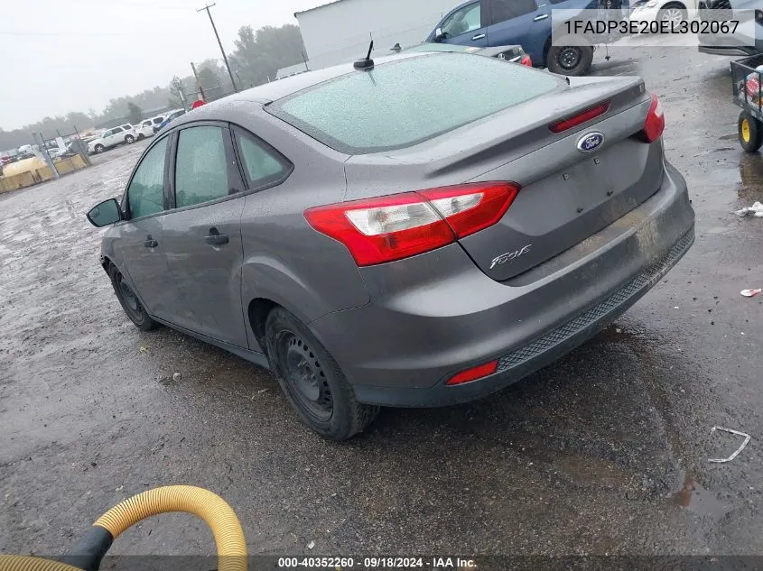 2014 Ford Focus S VIN: 1FADP3E20EL302067 Lot: 40352260