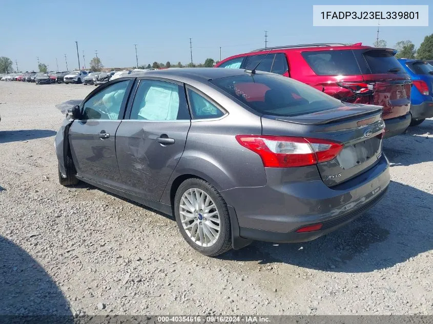 2014 Ford Focus Titanium VIN: 1FADP3J23EL339801 Lot: 40354616