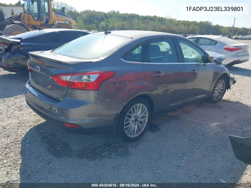 2014 Ford Focus Titanium VIN: 1FADP3J23EL339801 Lot: 40354616