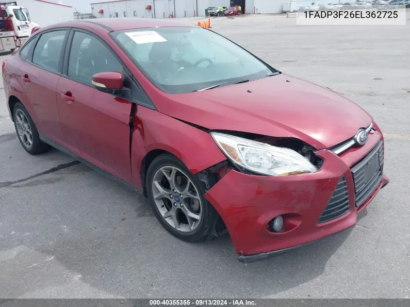 1FADP3F26EL362725 2014 Ford Focus Se